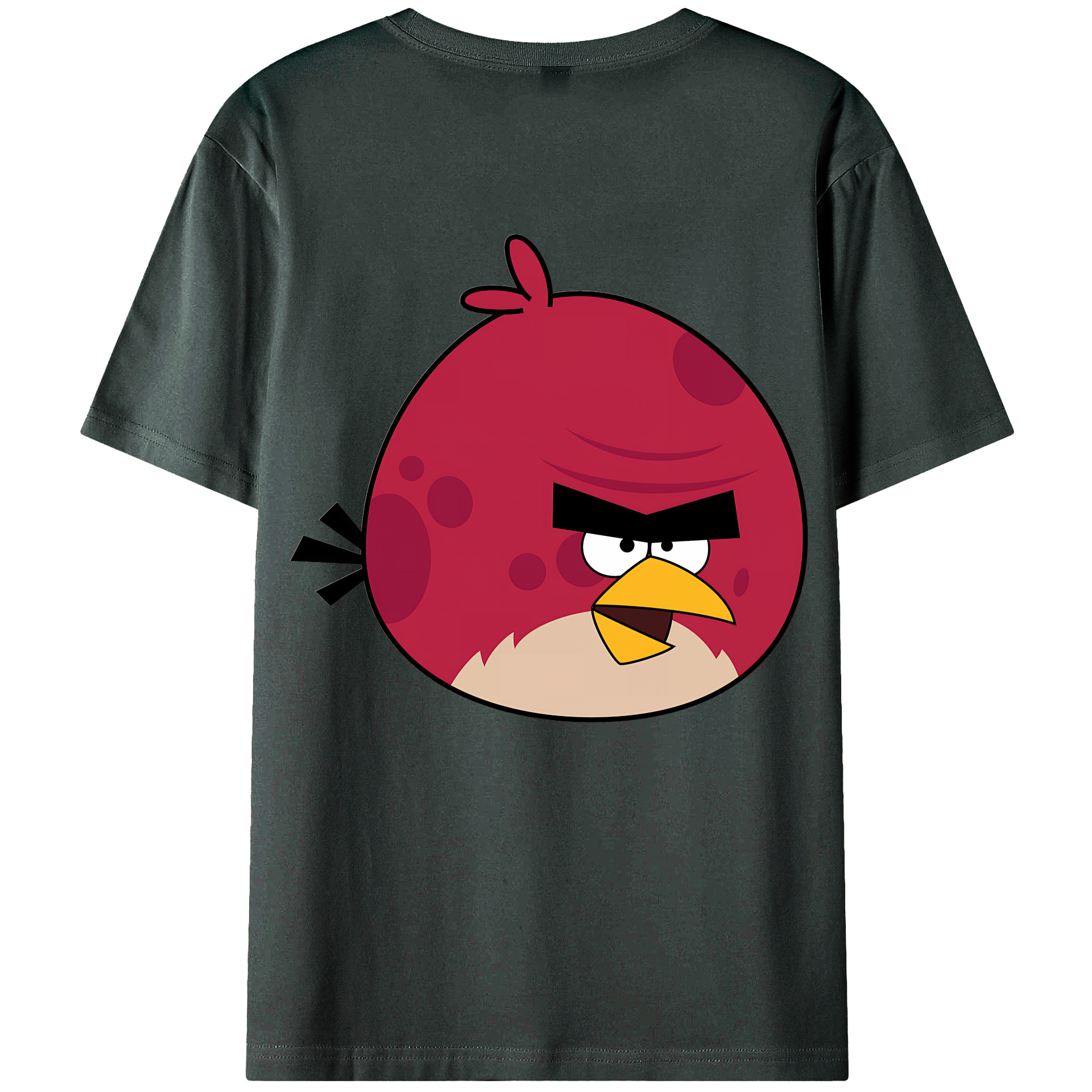 （画像用） Angry Birds アングリーバード 綿100％ メンズ半袖Tシャツ（バックプリント） 通気性